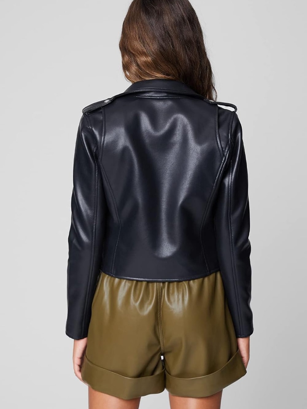 Blank NYC Black Faux Leather Moto Jacket with Ring-Zip Details - Picture 3 of 7